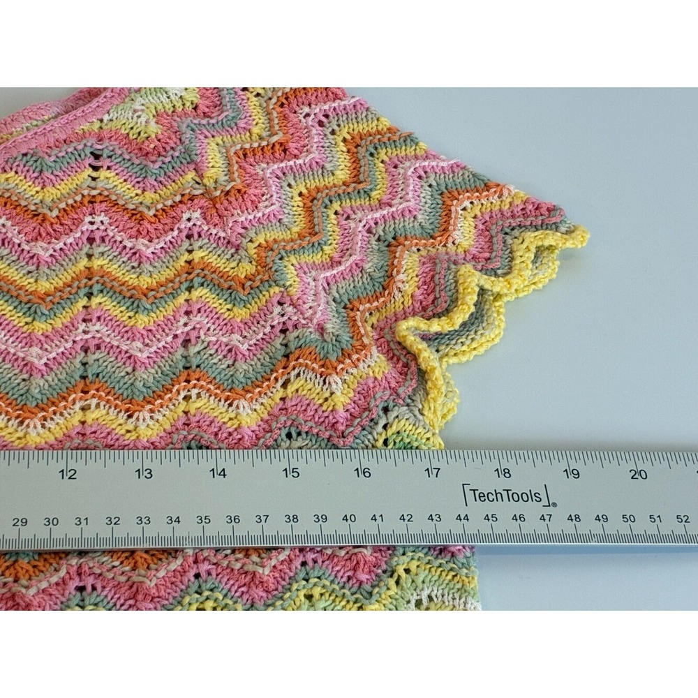 Vintage Sigrid Olsen Rainbow Chevron Crochet Sweater Size L Festival Fairy Twee - Picture 15 of 16